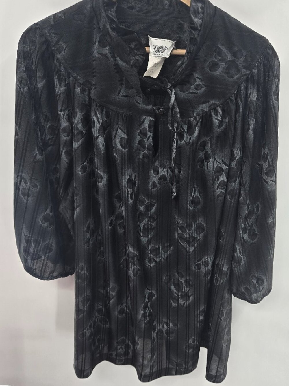 Vintage Kathy W Whimsigoth 90s Secretary Blouse Size 46 Fits 1x/2x